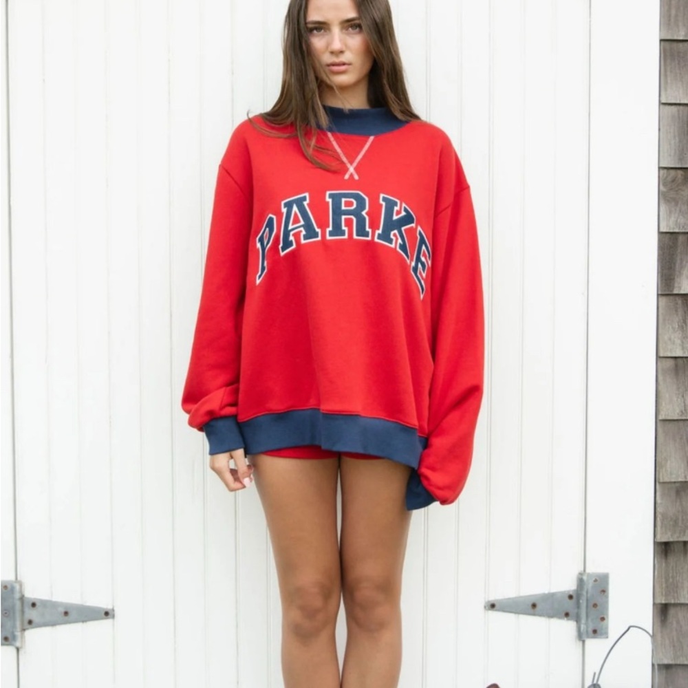 Parke Red and Blue Women's Sweatshirt